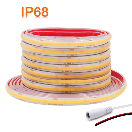 IP68 Waterproof COB Led Strip Light 12V 24V Flexible LED Tape