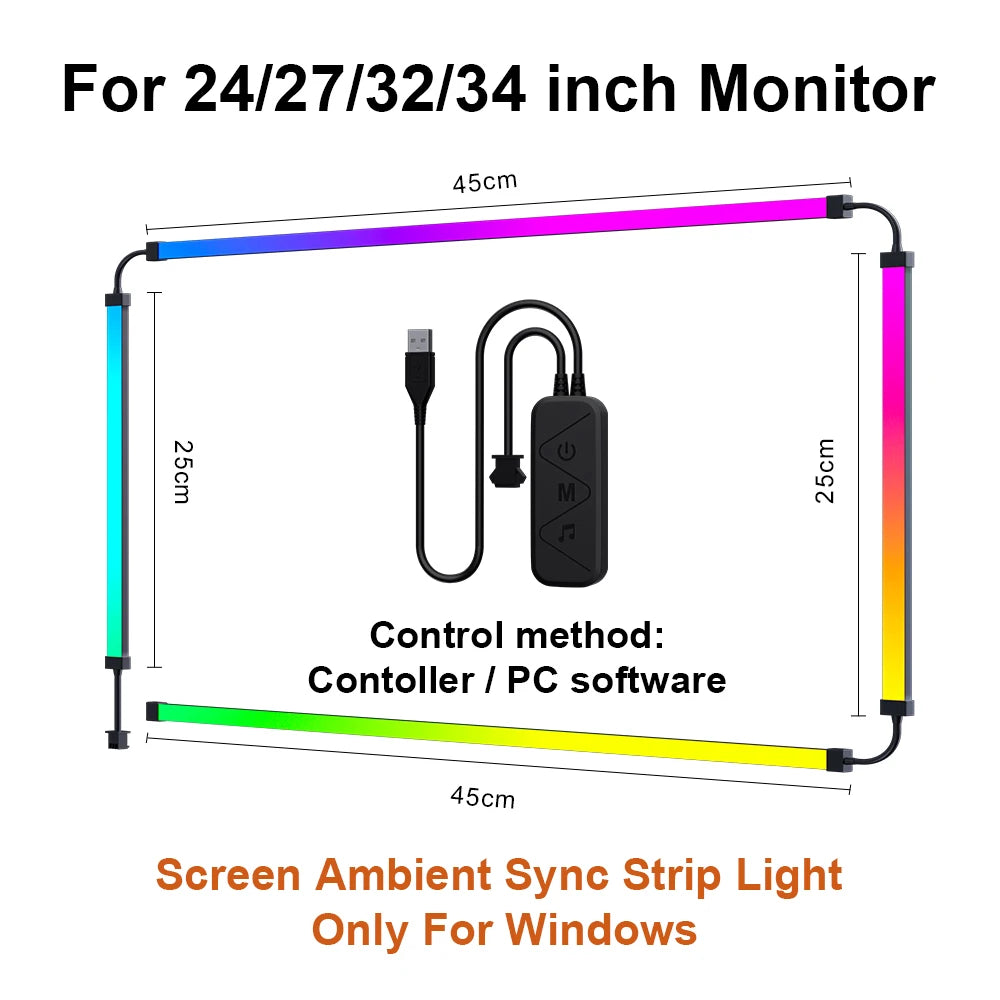 Smart Ambient TV PC Display Sync Computer Monitor Backlight