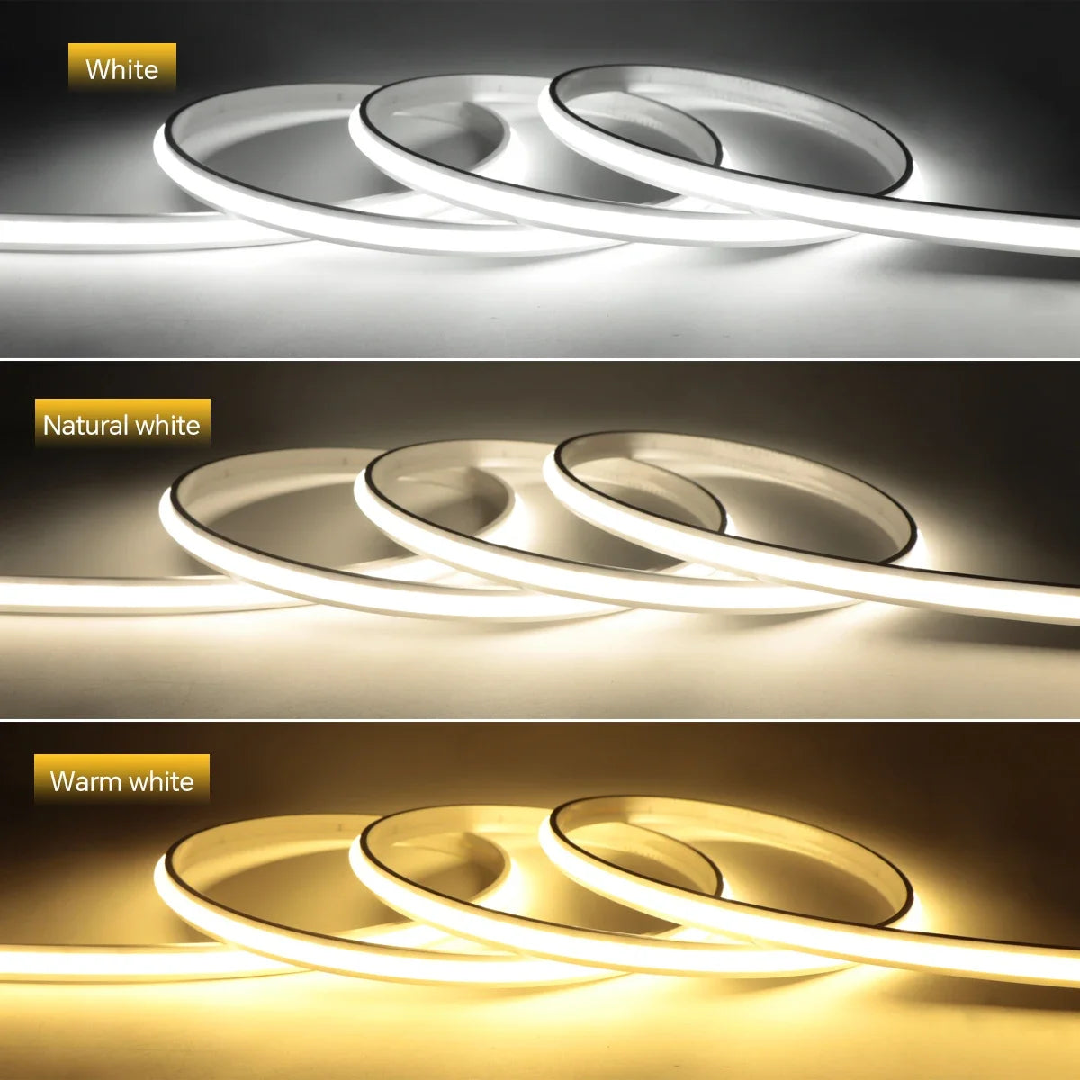 1-30M Flexible Solid Silicone COB LED Strip 220V for Home Ambience Decor
