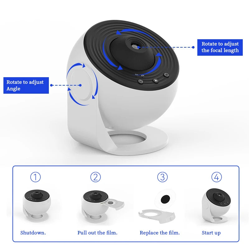 Night Light Galaxy Projector Starry Sky Projector 360° Rotate