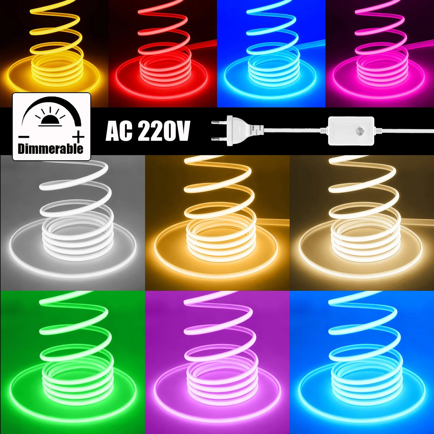 Dimmerable COB Strip Waterproof Flexible Ribbon LED Neon Light