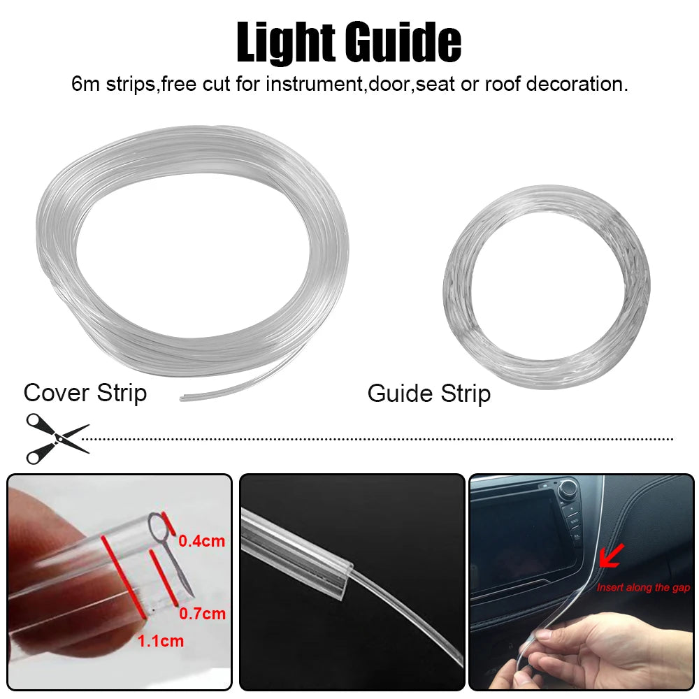 LED Strips RGB Car Interior Light Ambient Lamp Decorative