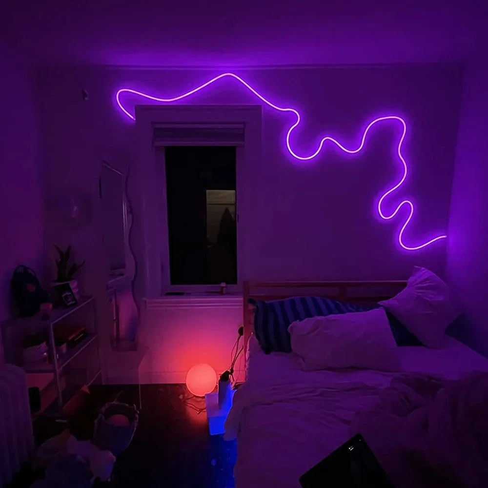 RGB LED Neon Lights with 44Keys Remote Flexible Neon Strip Lights
