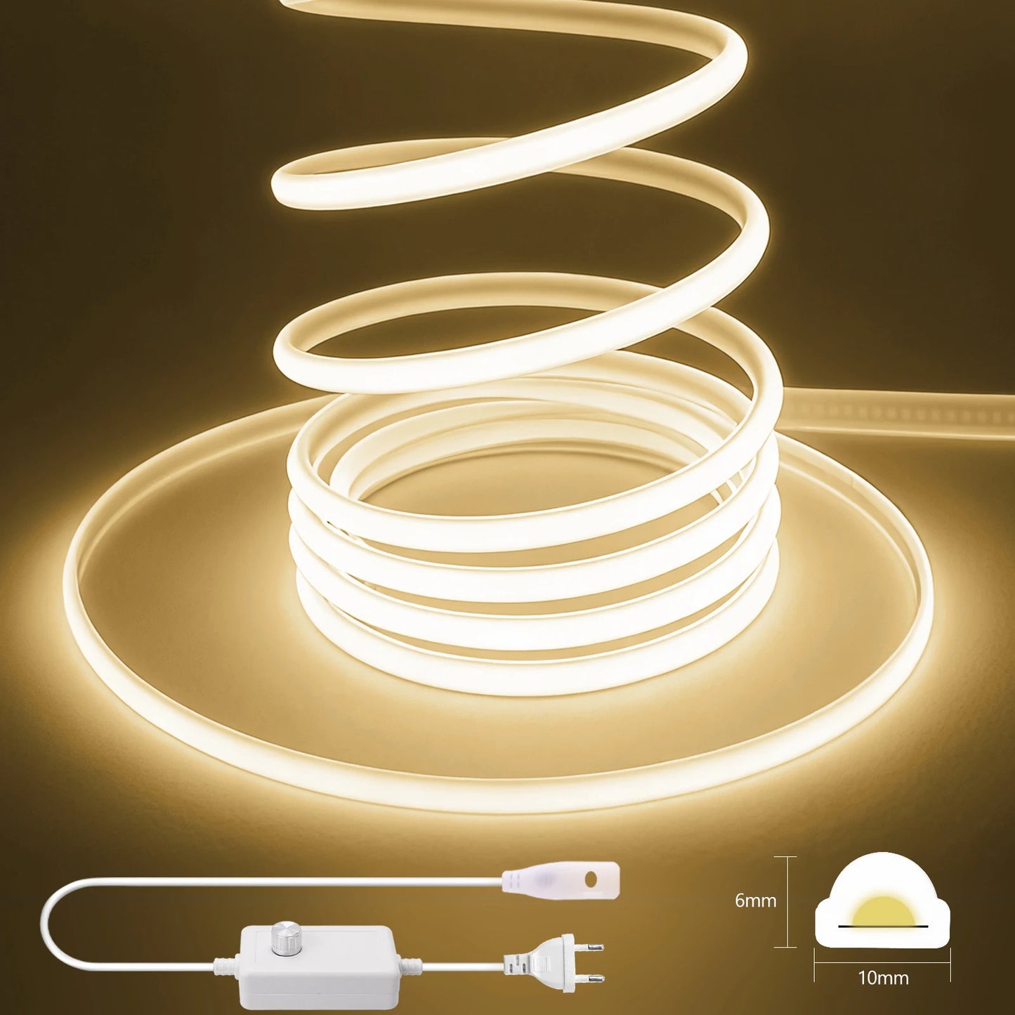 220V COB LED Light Strip IP65 Waterproof Ribbon Tape