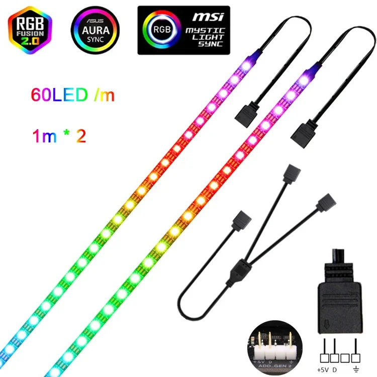 WS2812b ARGB LED Strip Light Addressable Rainbow Light