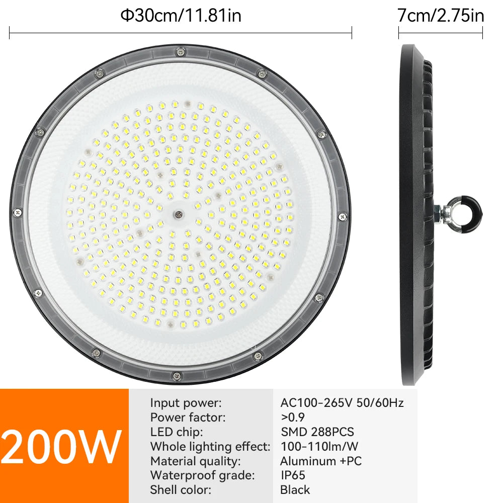 LED Industrial Light 100W 150W 200W UFO Bay Lights Super Bright