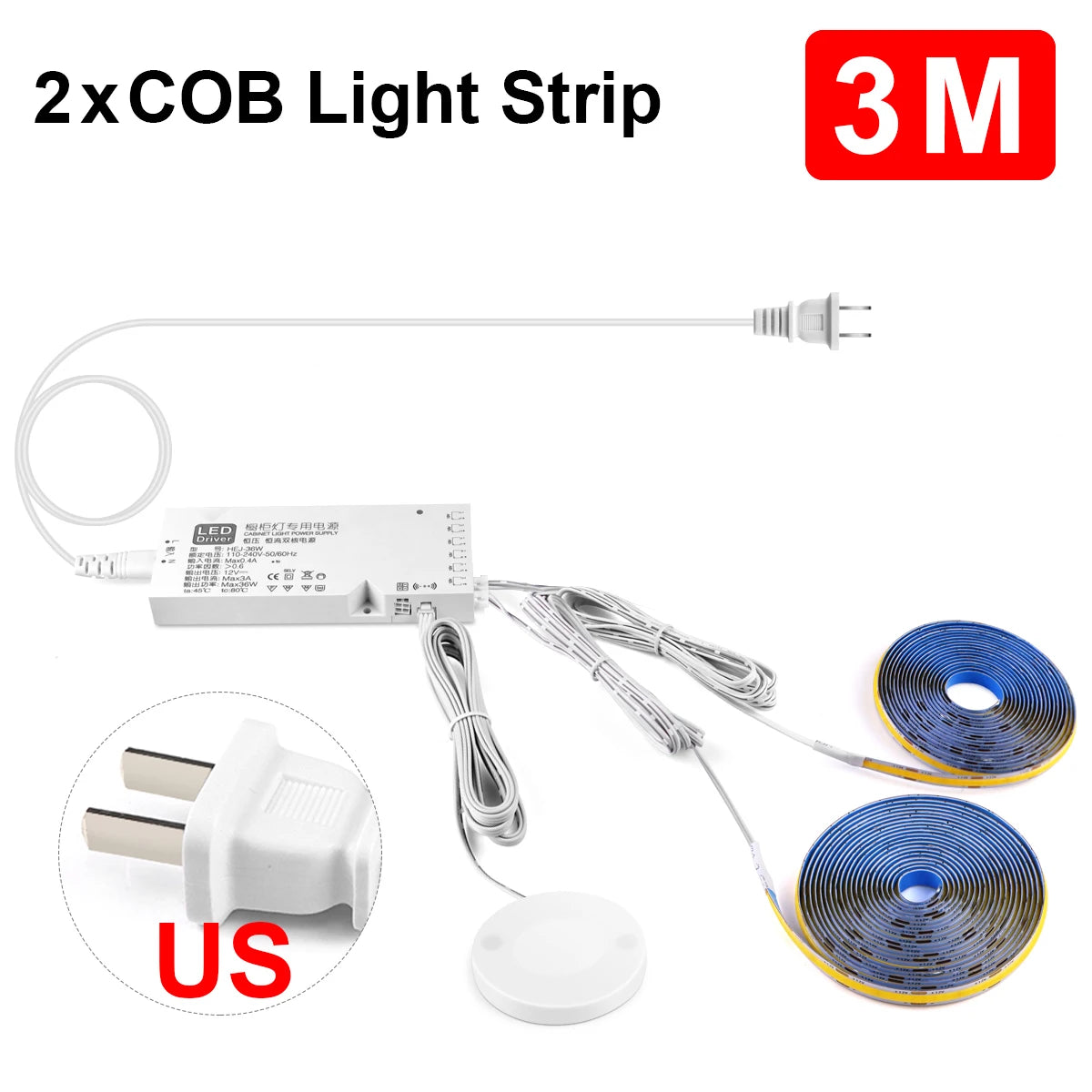 Smart Penetrable Wood COB LED Strip Touch Sensor Light