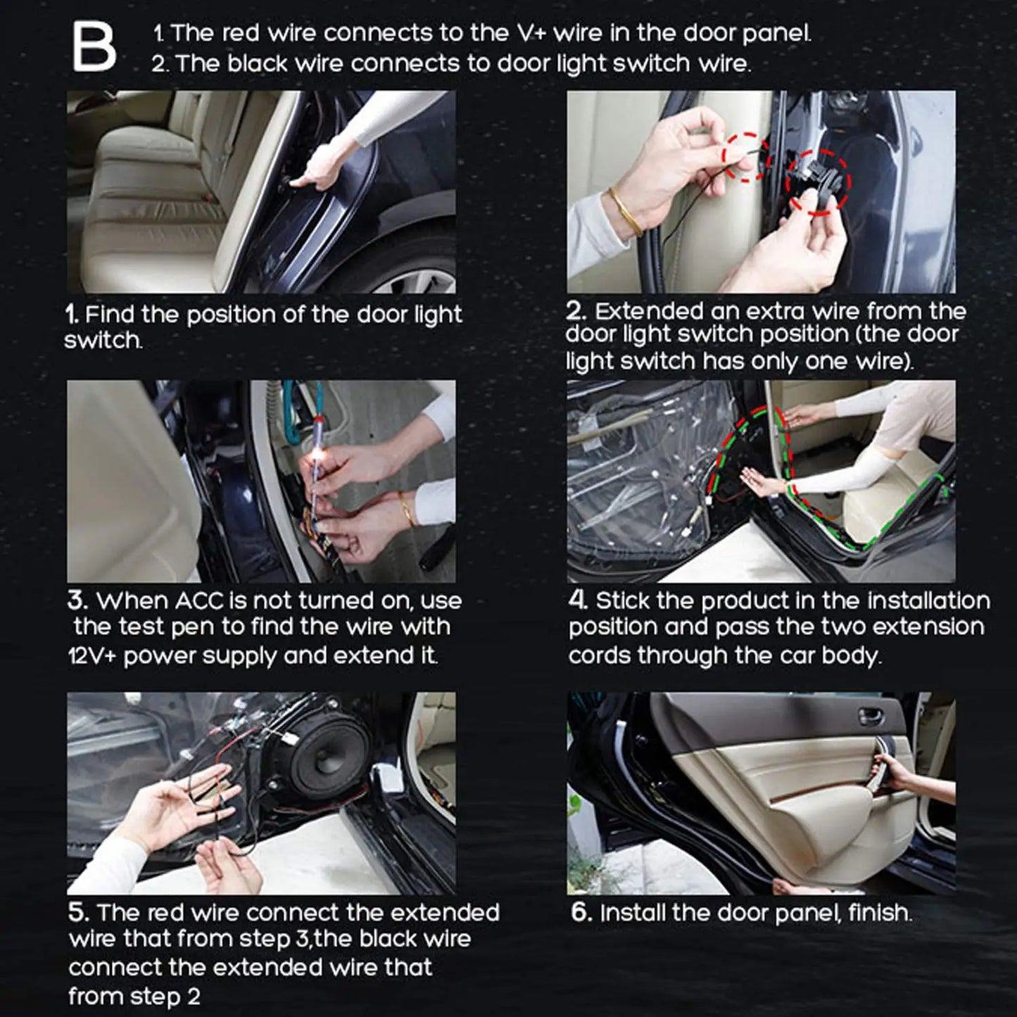 Car Door LED Warning Strip Light Flexible Dual Color