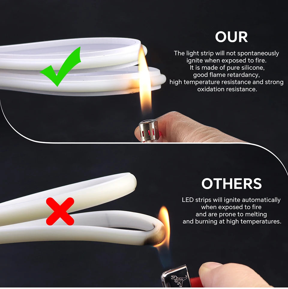 1-30M Flexible Solid Silicone COB LED Strip 220V for Home Ambience Decor