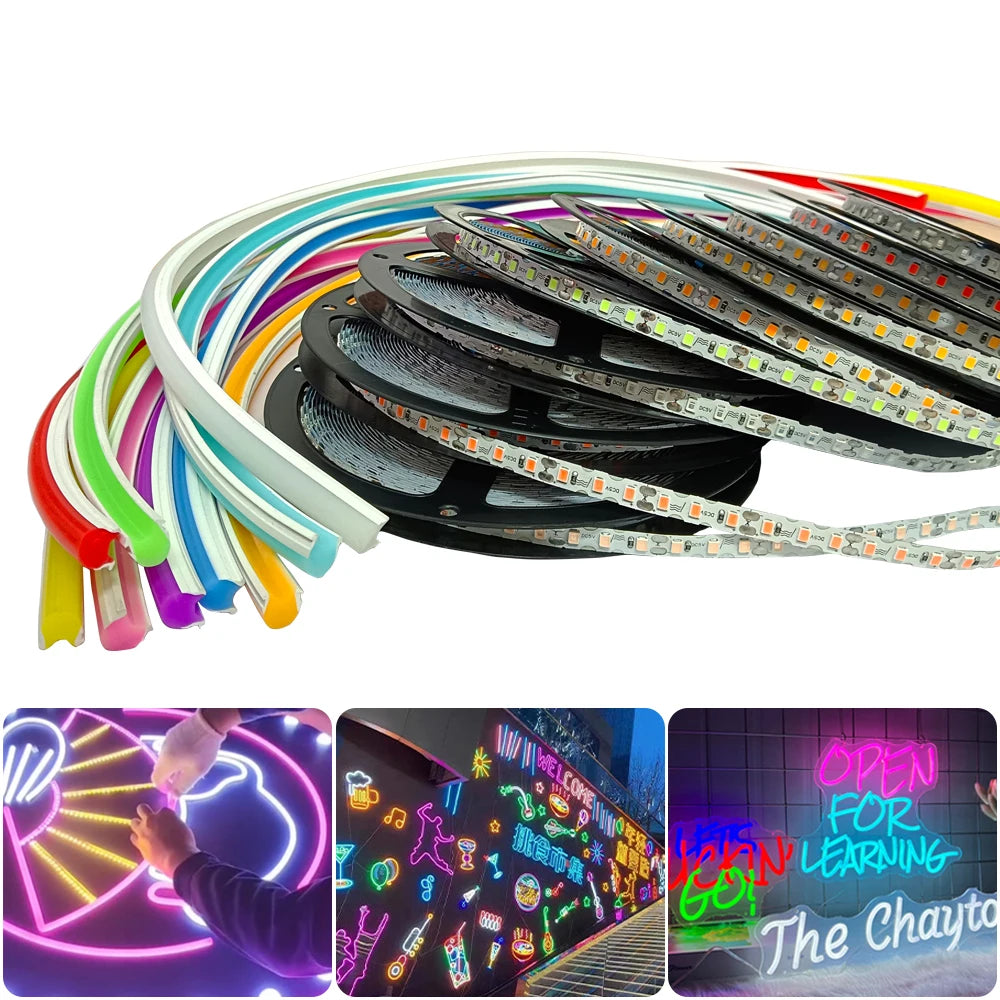 12 Colors DIY Neon Light DC5V S Shape LED Strip Lights