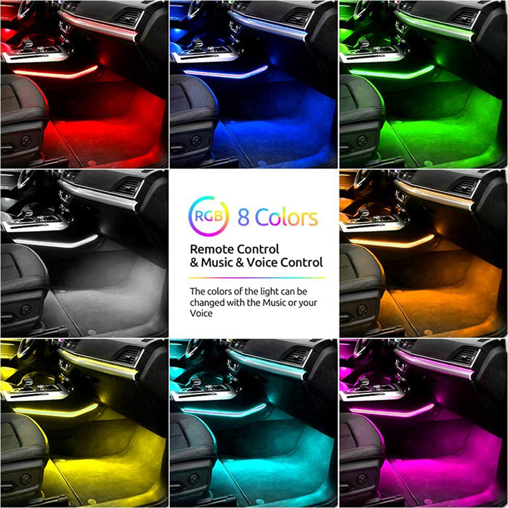 LED RGB Car Foot Ambient Light with USB Cigarette Automotive