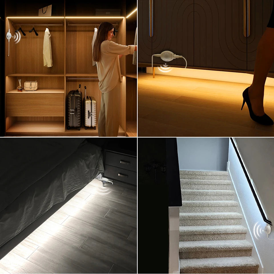Wireless PIR Motion Sensor 5V USB LED Strip Light Flexible LED Tape