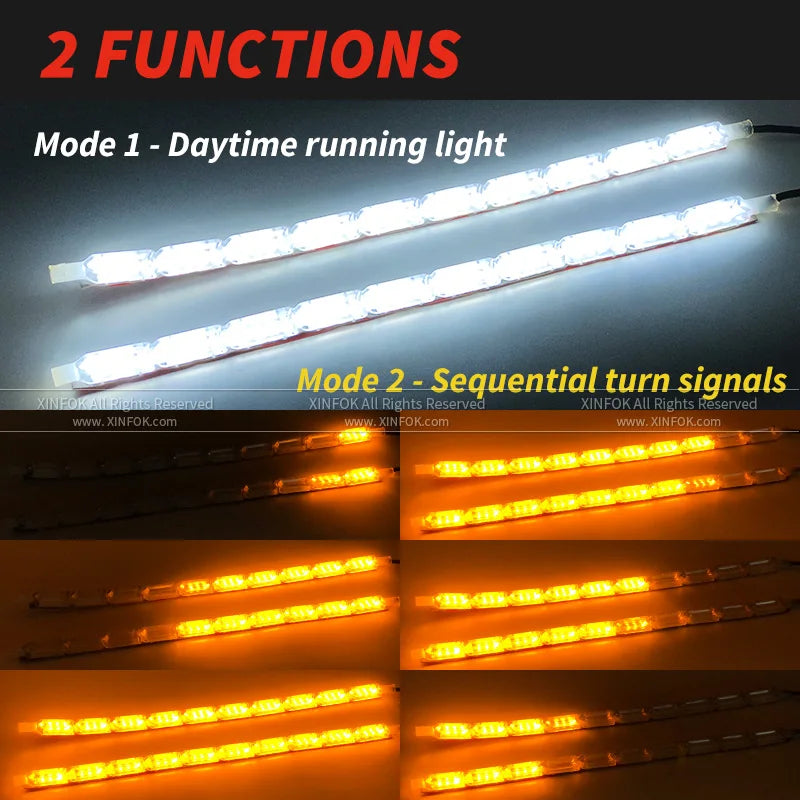 Bright Flexible DRL LED Strip Daylight Turn Signal Headlight