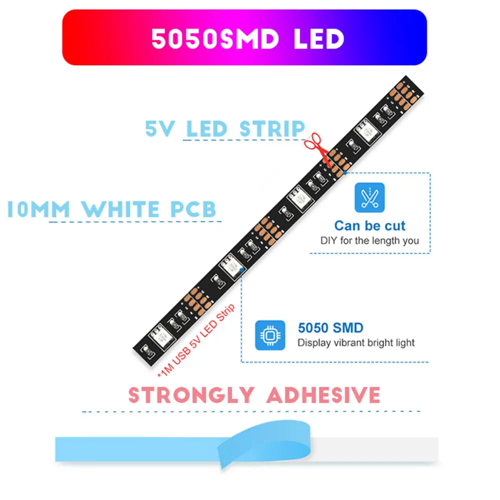 USB 5V RGB TV Led Backlight Strip 30Leds/M Led Lighting