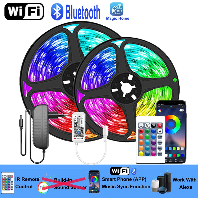 Wifi Led Strip Lights Rgb 5050 Bluetooth Led Tape Light