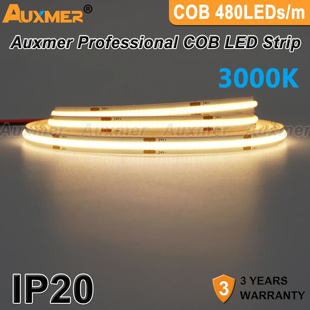 Professional COB 480LEDs/m LED Strip Light CRI90 High Density
