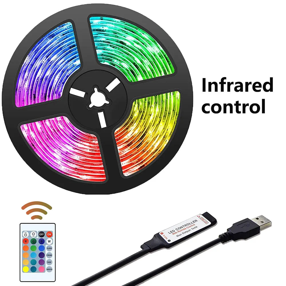 RGB 5050 Led Strip Lights Smart Home TV USB Wall Lamps