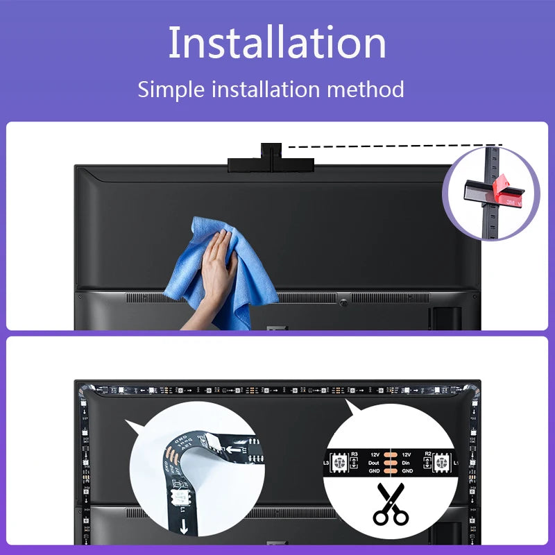PC/TV SYNC Backlight RGBIC LED Strip Lights with Color Capture
