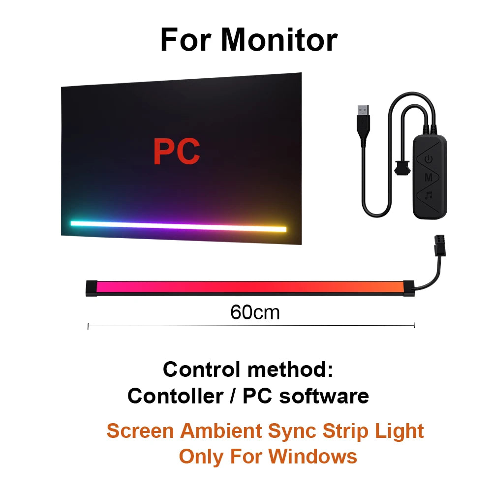 Smart Ambient TV PC Display Sync Computer Monitor Backlight