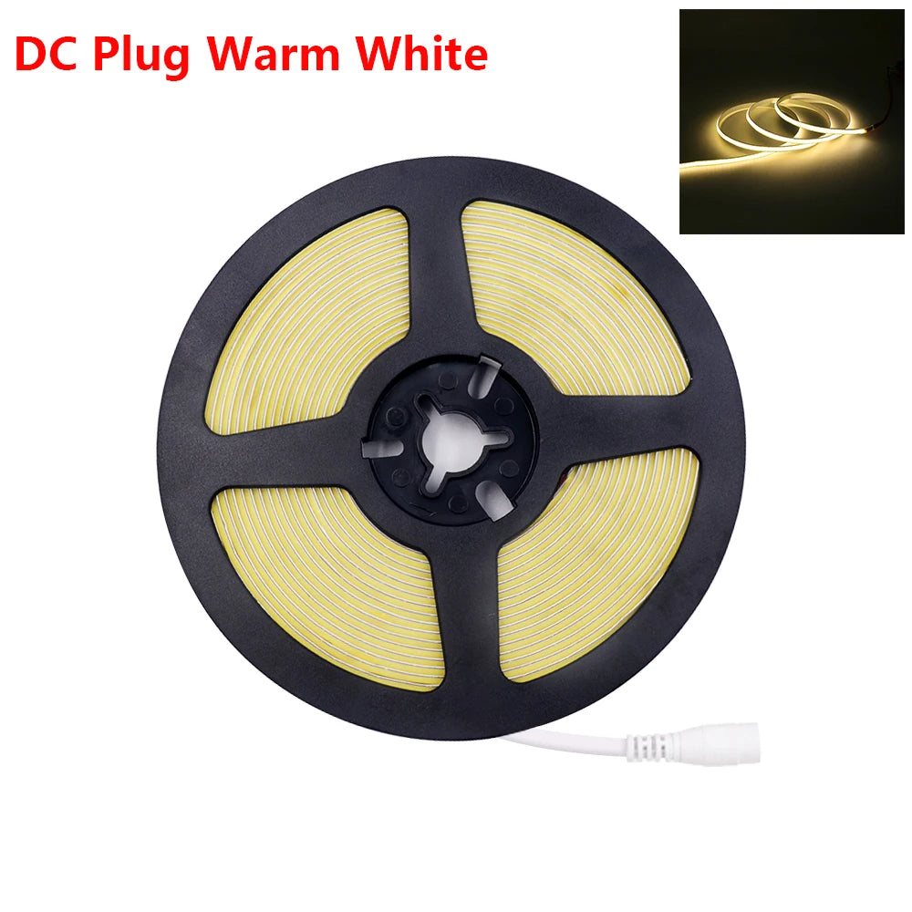 3mm 5mm 8mm PCB COB LED Strip 5V 12V 24V 320LEDs