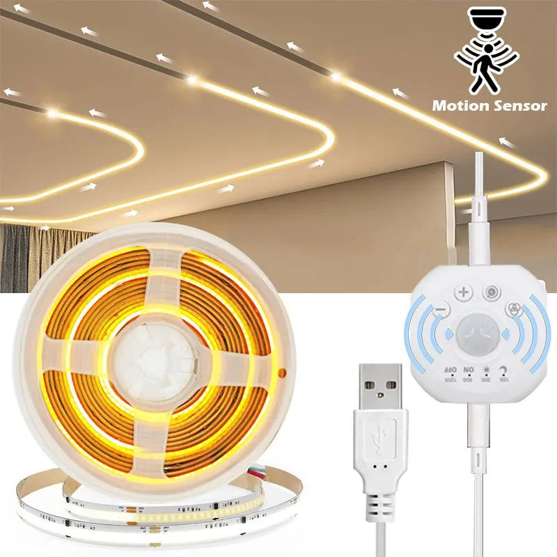 Sensor Stair Lights, Motion Activated Light Strip with Dimmer