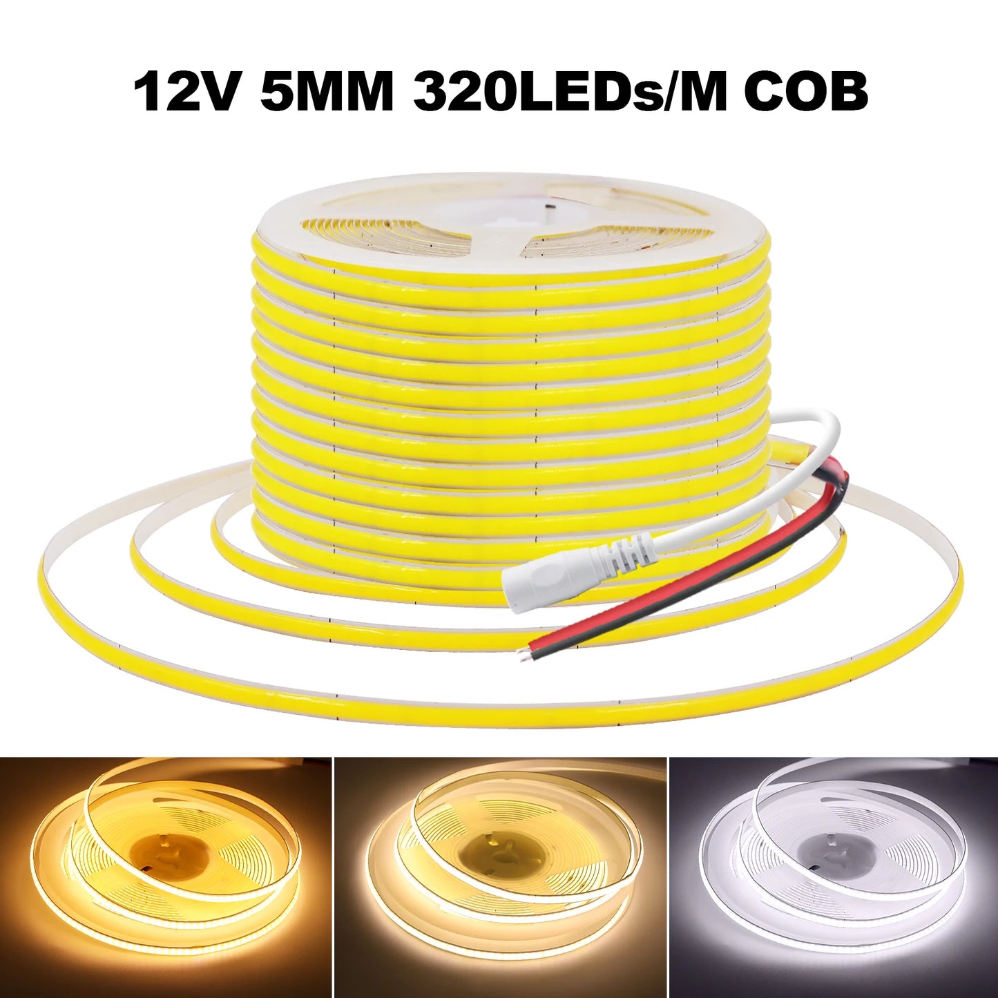 DC 5V 12V COB LED Strip  COB LED Tape Light Bar Lighting