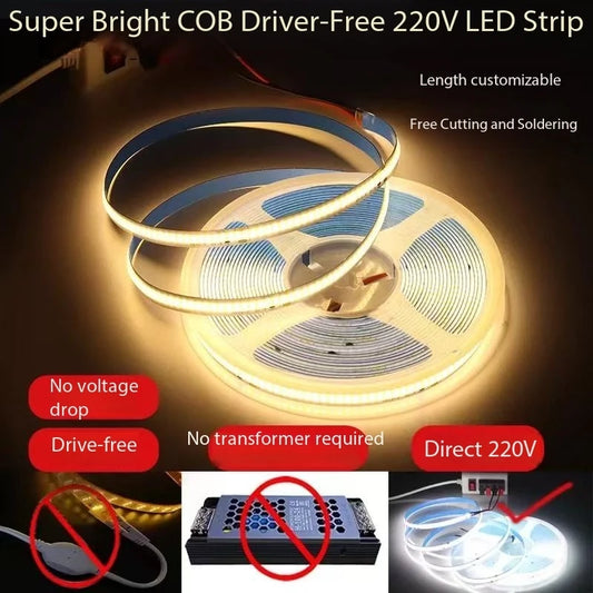 Flexible Tape Lights Dimmable COB LED Strip Light Smart