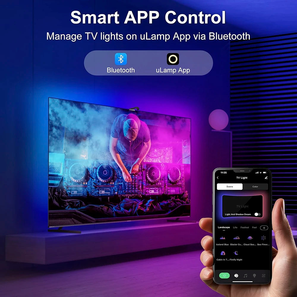 TV RGBIC LED Light Strip Camera TV Screen Synchronization