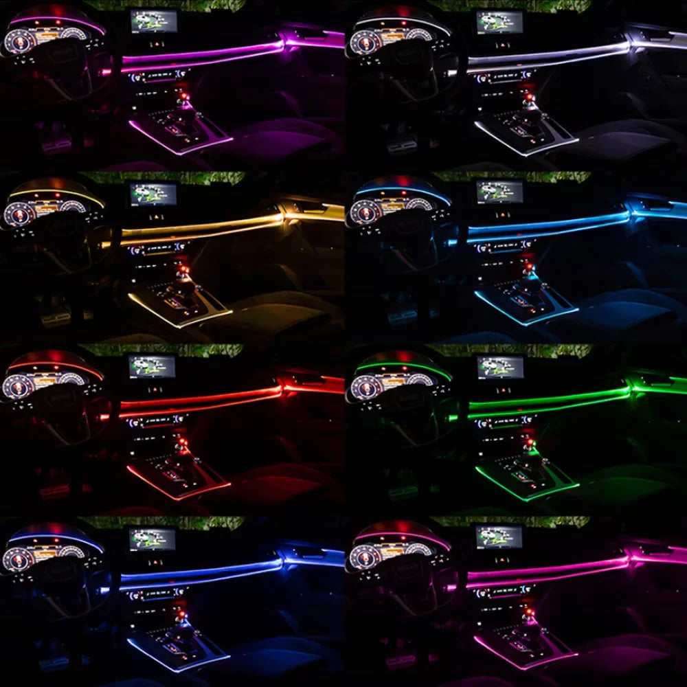 Car Ambient Decoration Lamp RGB Fiber Optic Neon Strip