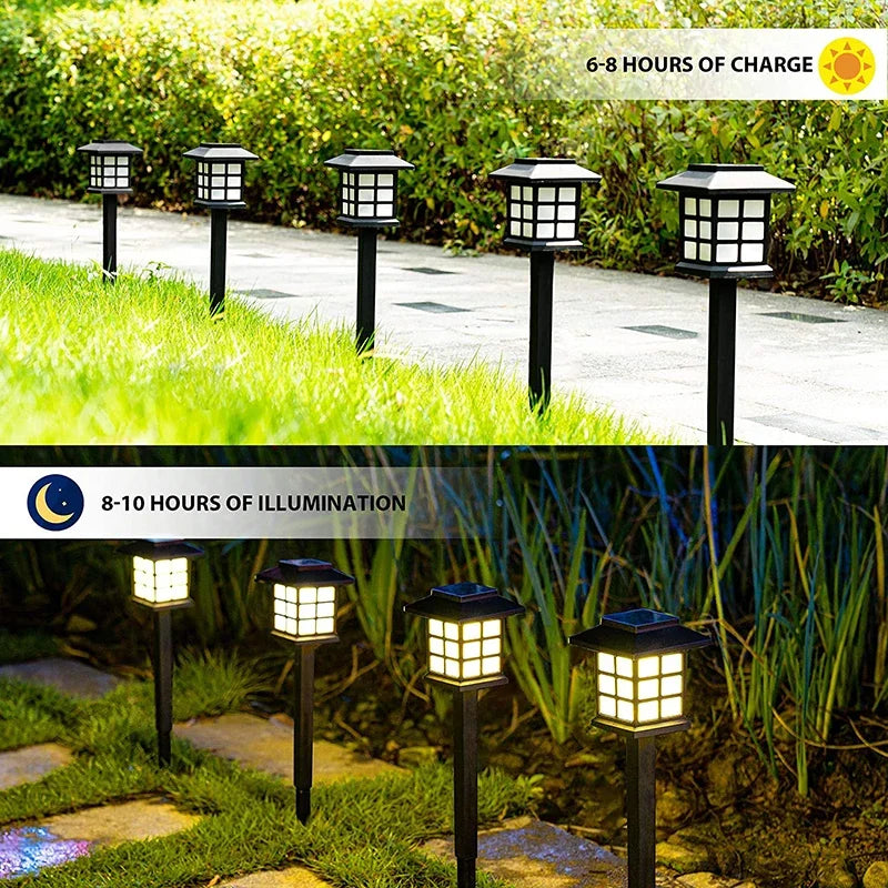 2/4/6/8Pcs Solar LED Pathway Lights Outdoor Waterproof