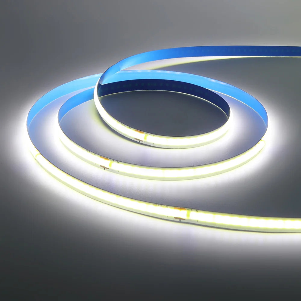220V 110V COB LED 5m 10m 20m 50m Strip Light 2pin Power Kit