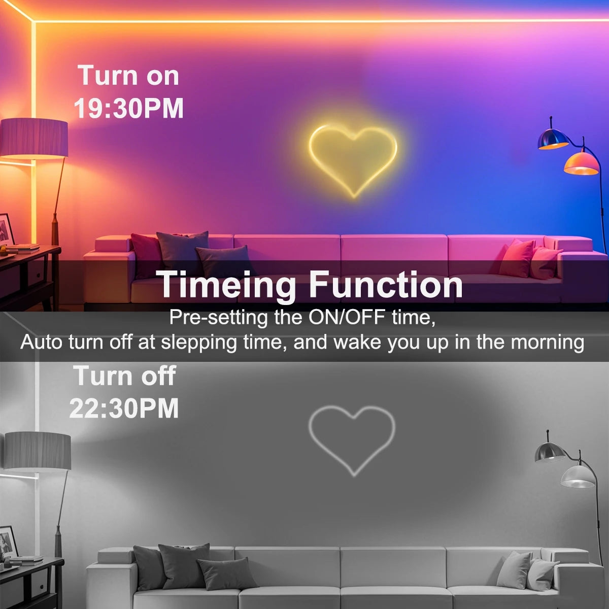 Smart WiFi and Bluetooth RGBIC Neon LED Strip Lights