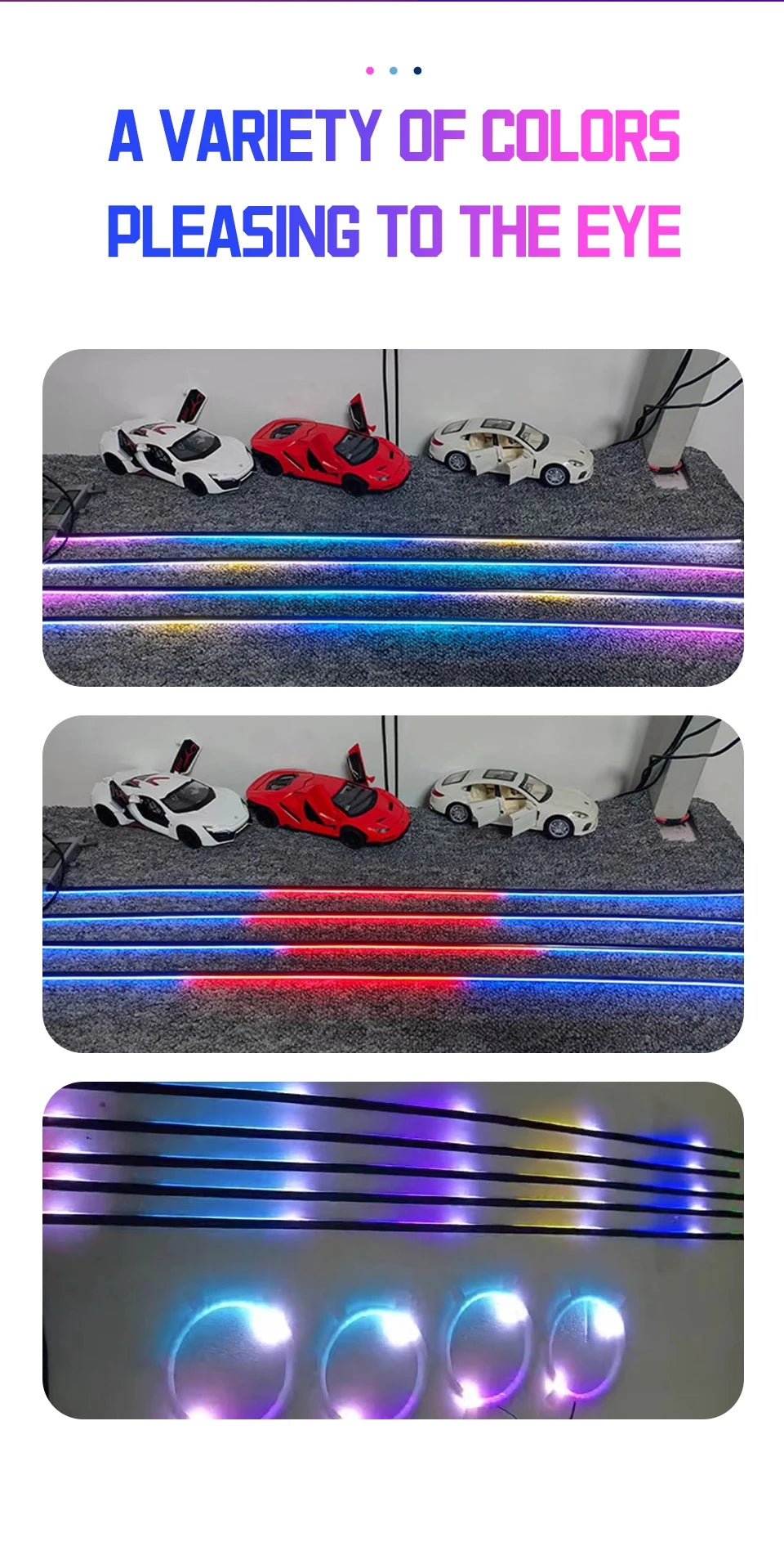 Led Car Ambient Lights RGB 213 64 Color Acrylic Strips
