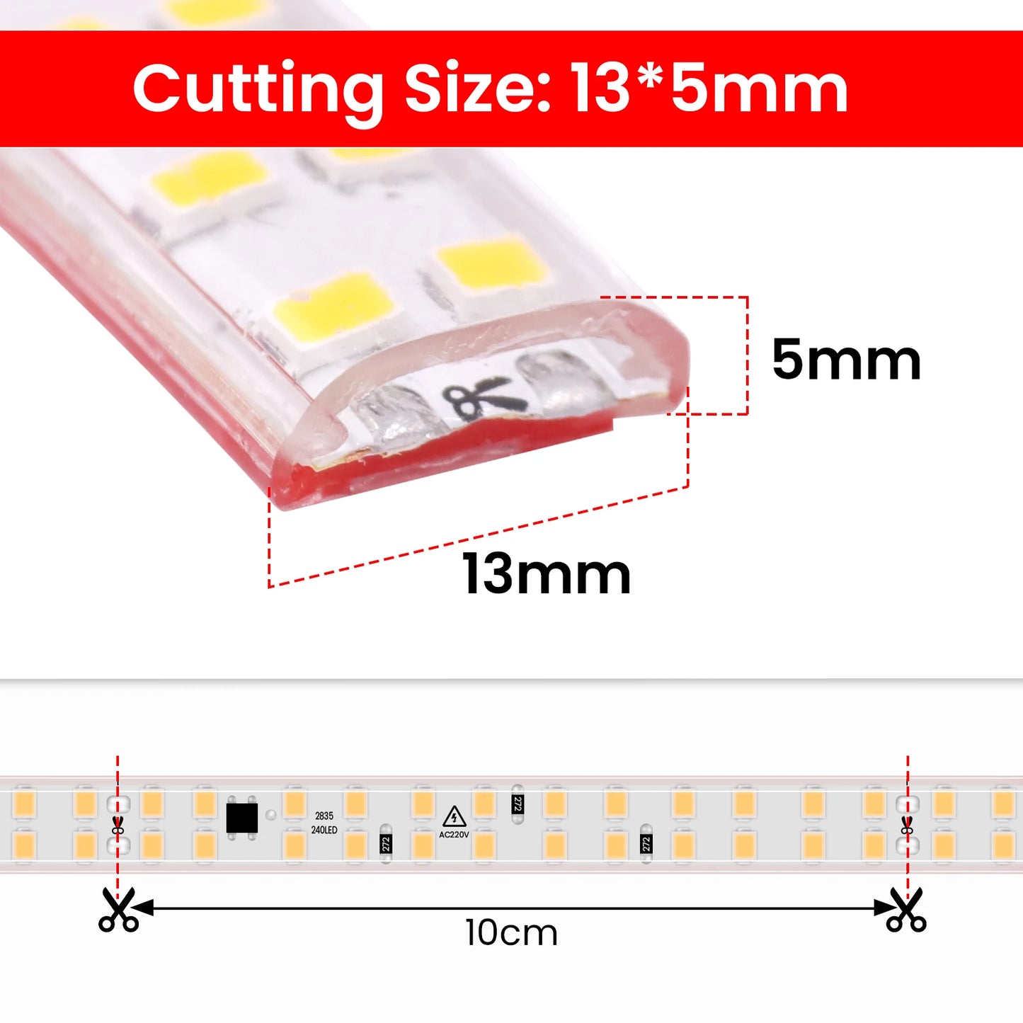 230V 240LED/m Strip Light Wire Switch Power Kit