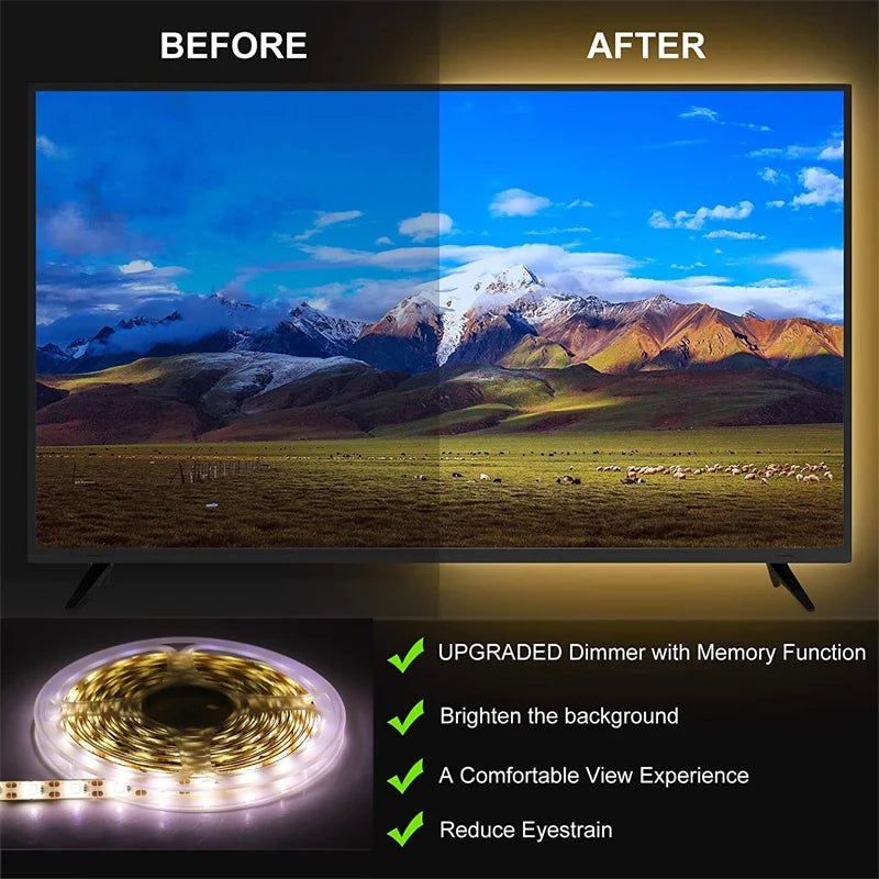 DC 5V USB LED Lights Strips for TV Backlight Decoration