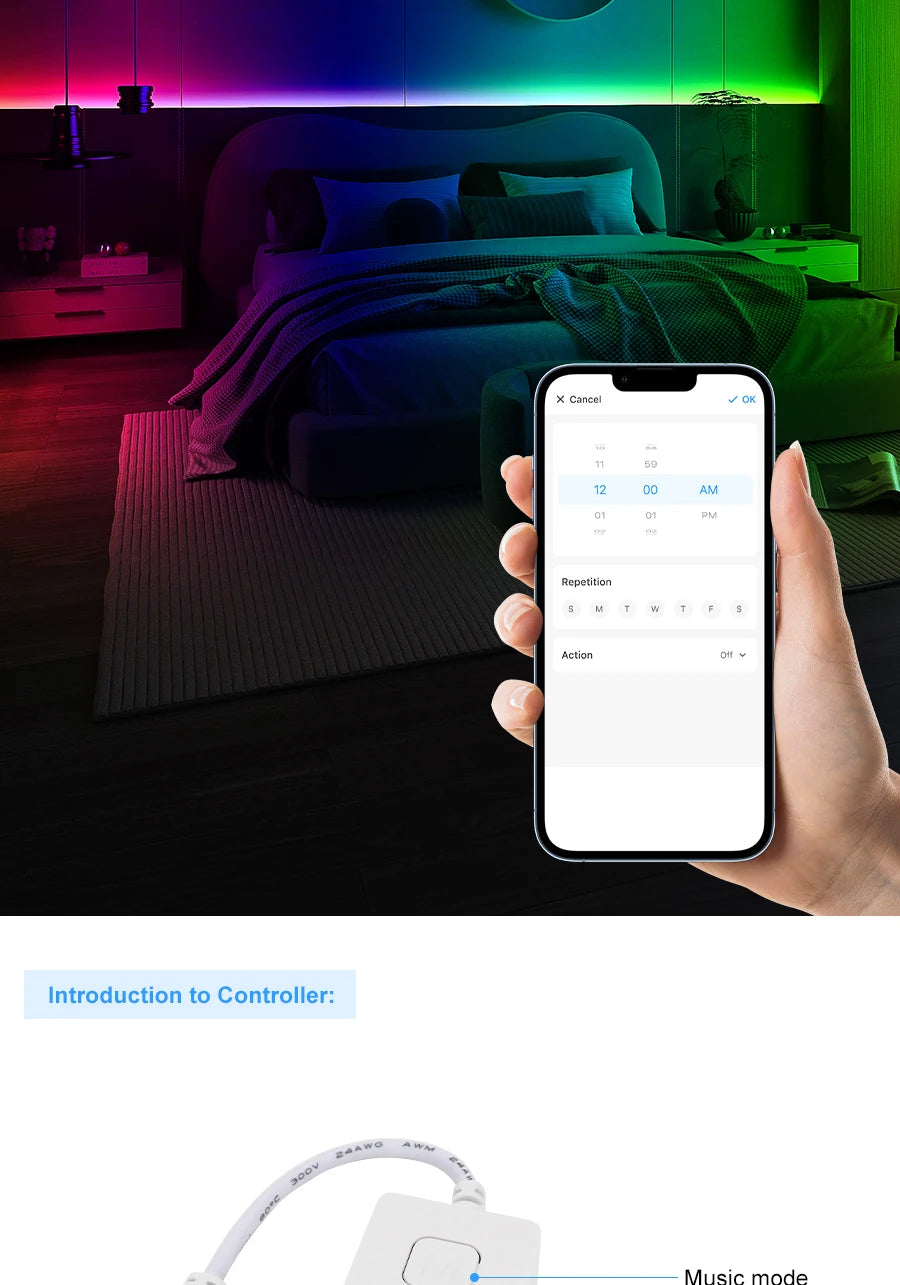 Tuya Wifi RGB-IC COB LED Strip Dream RGB Color Smart Life
