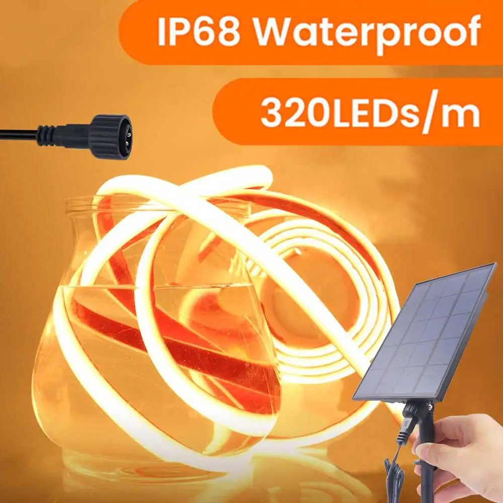 Solar Strip Light 24V COB Solar Neon Light Strips Waterproof