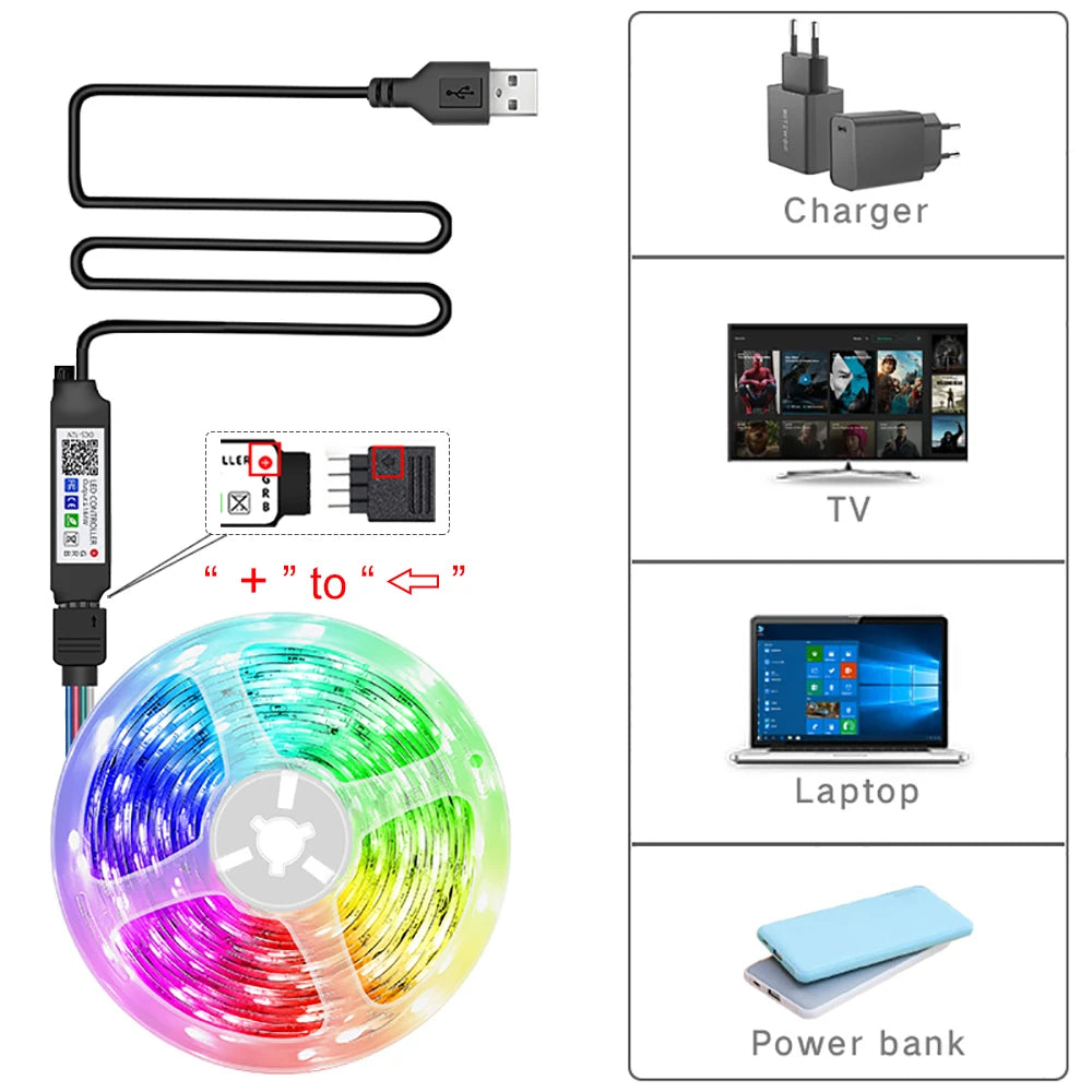 RGB Led Strip Lights with APP Control Flexible Ribbon