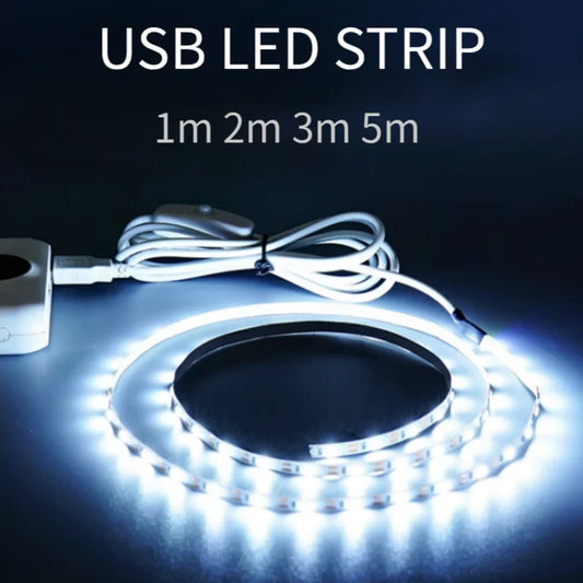 5V USB LED Strip Light with Switch Decoration Tape Ribbon