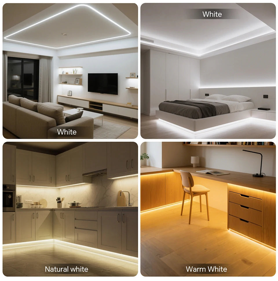 1-30M Flexible Solid Silicone COB LED Strip 220V for Home Ambience Decor