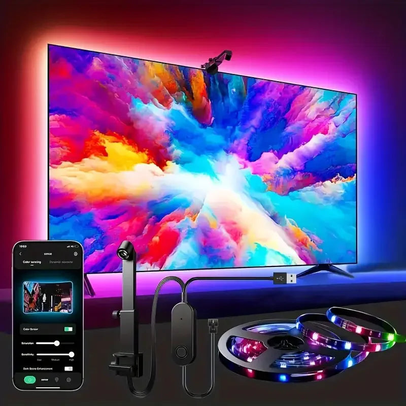 TV Led Backlight RGBIC LED Strip Lights with Camera Sensor