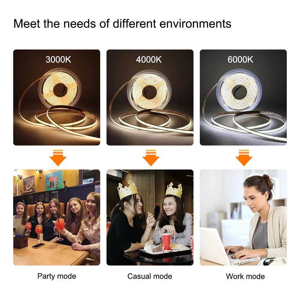 COB LED Strip 5mm 8mm 10mm Width LED Tape Bar Light