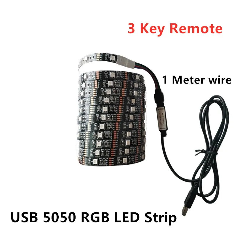 DC 5V USB 1 Meter LED Strip 5050 Waterproof RGB LED Light
