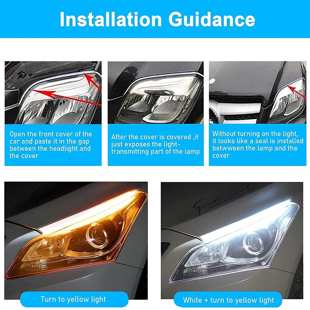 LED Car Daytime Running Lights Flexible Waterproof Strip