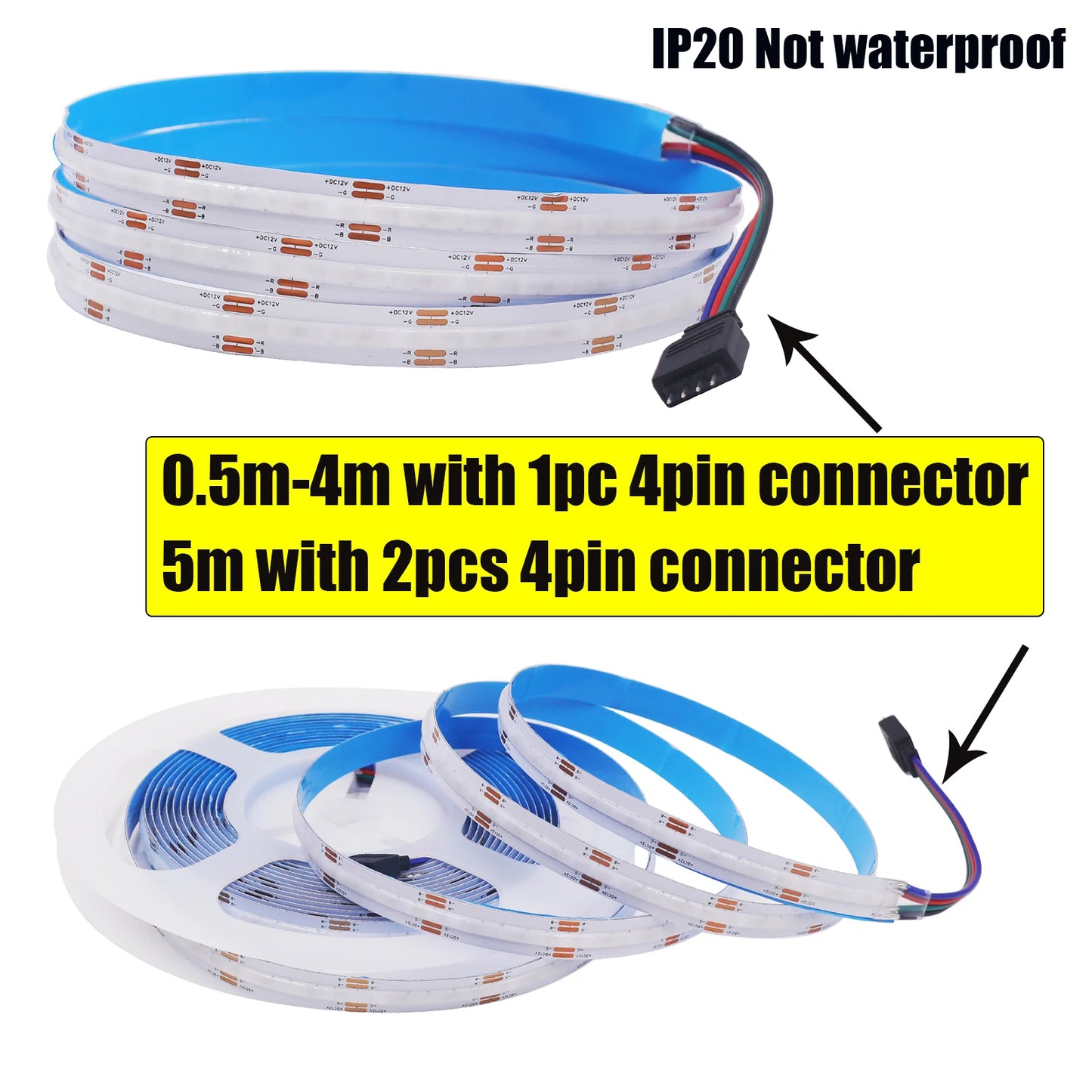 DC 12V 24V COB LED Strip RGBCCT High Bright Led Tape Diode
