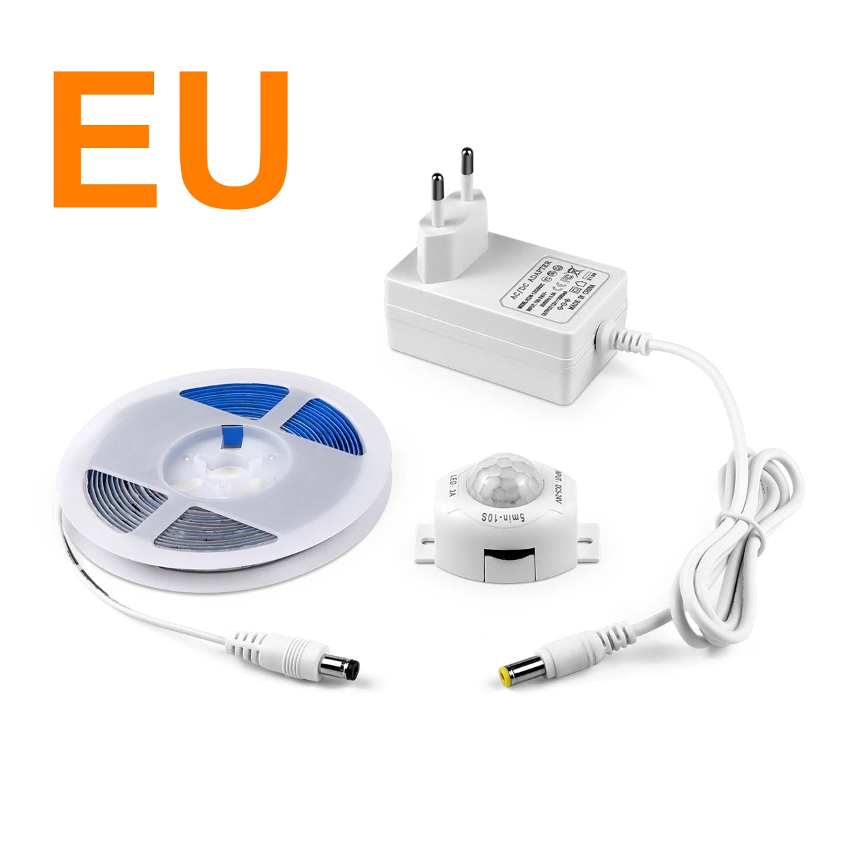 Waterproof 2835 LED Strip with 110V 220V to 12V EU US Power Adapter