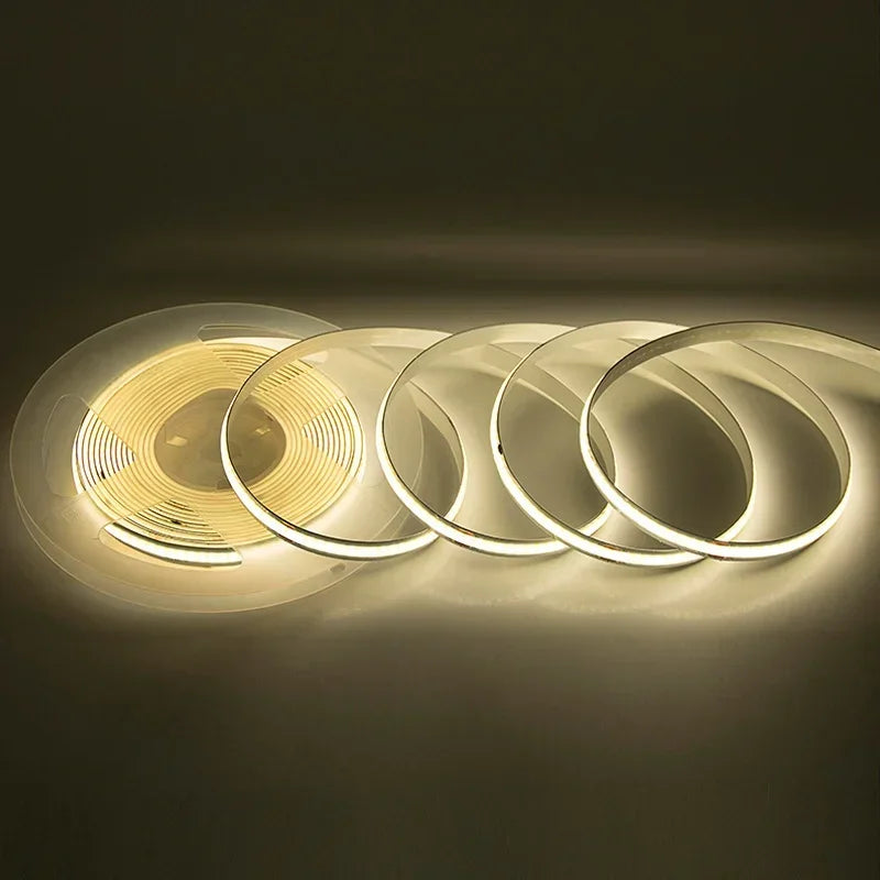 320Leds/M 8mm COB LED Strip DC 12V 24V Flexible High Bright Tape