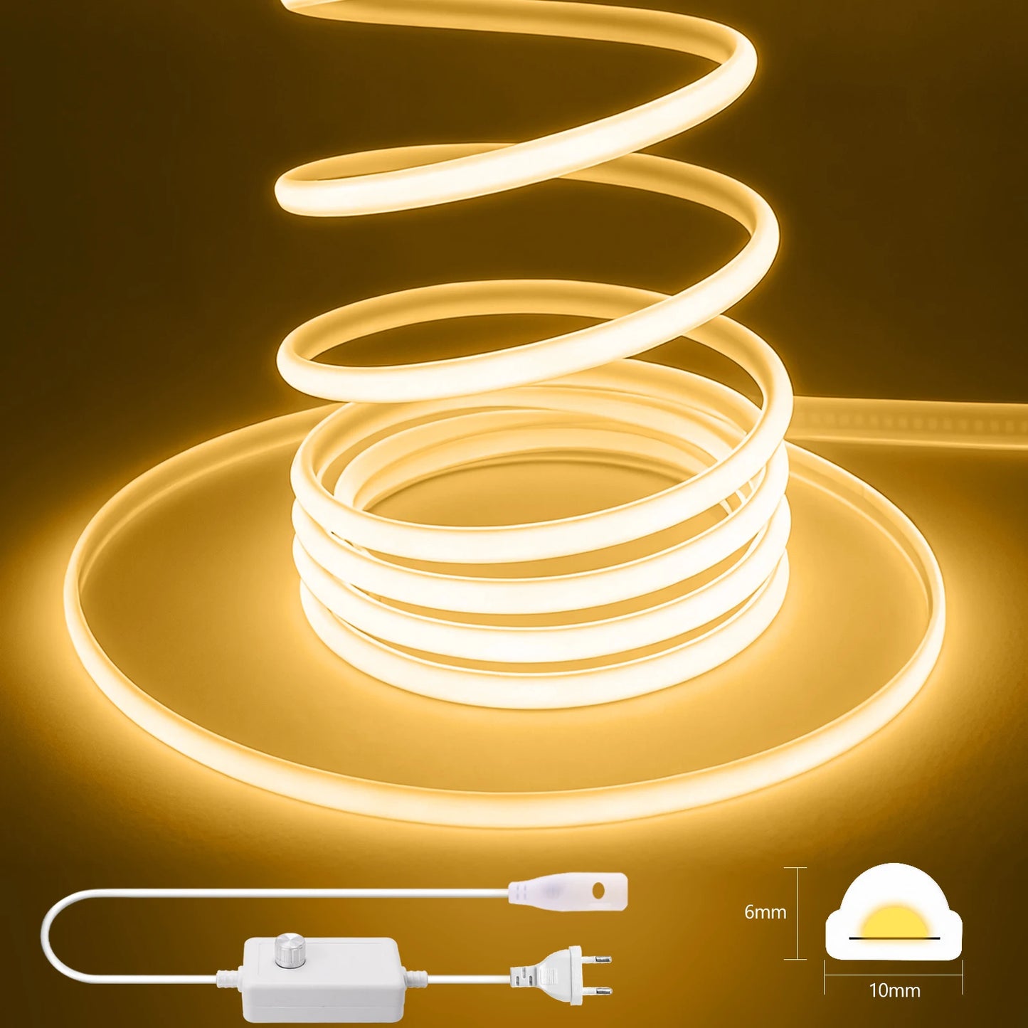 220V COB LED Light Strip IP65 Waterproof Ribbon Tape