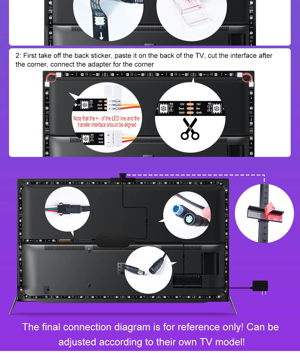 Immersion TV Backlights with Camera, Smart Ambient TV Strip Light