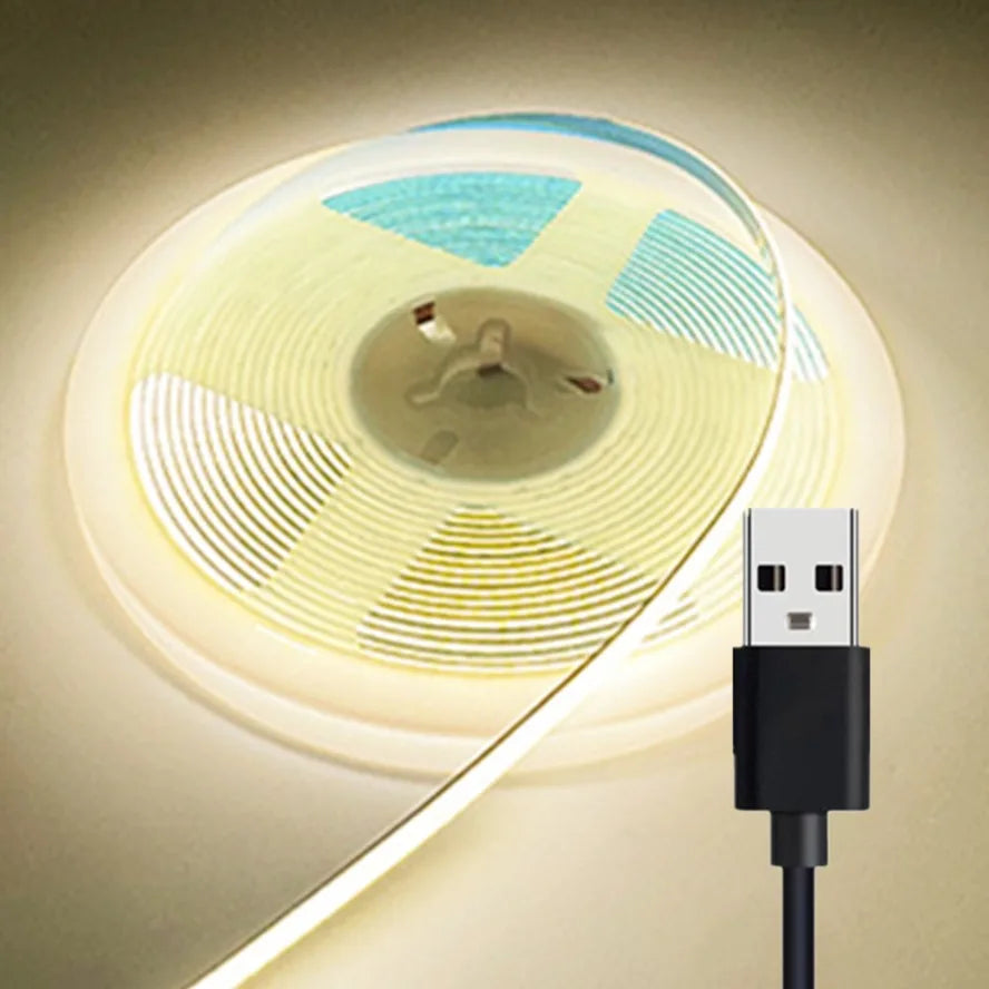 3mm/5mm/8mm DC5V High Density COB Light Strip